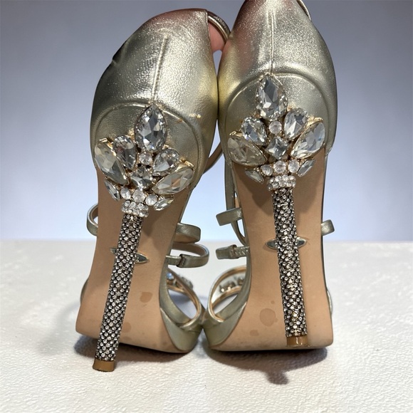Badgley Mischka Sheri Platform Sandal Crystal Heels Size 8 - Picture 4 of 10